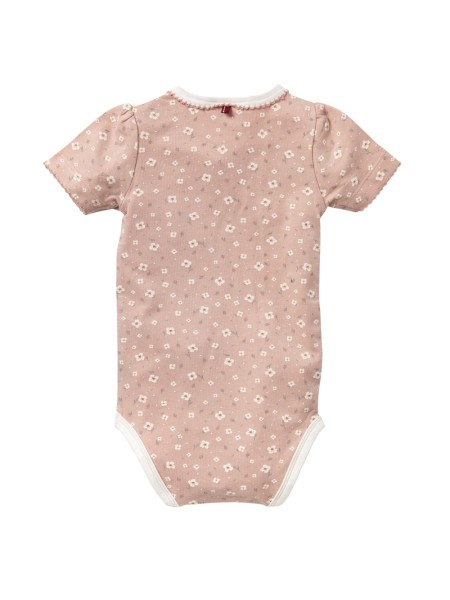 Body - kurzarm - rosenholz - mit Gänseblümchen