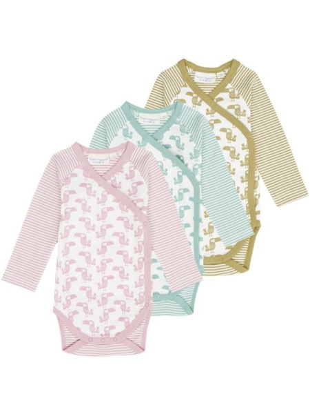 Wickelbody Ygon - langarm - mit Tukan Print