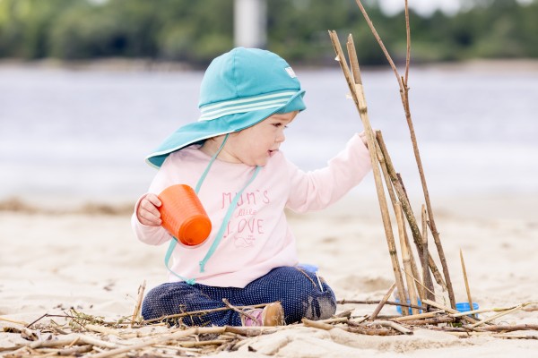 Sonnenhut Feuerwehr Strick - green slate - UV80 Rundumschutz