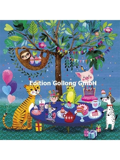 Postkarte - Geburtstagstiere - Mila Marquis - 14x14cm