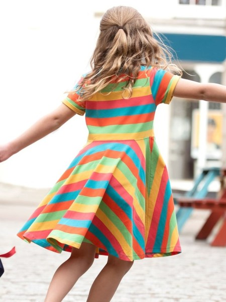 Kleid - kurzarm - Spring Skater Dress - Rainbow