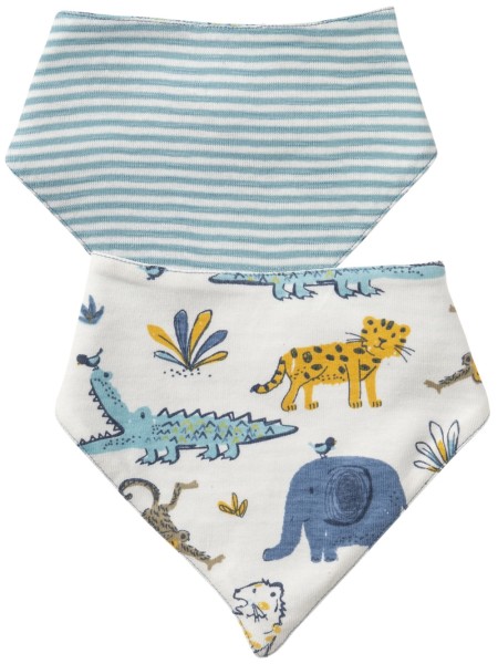 Dreieckstuch Lätzchen - Savanne - türkis geringelt