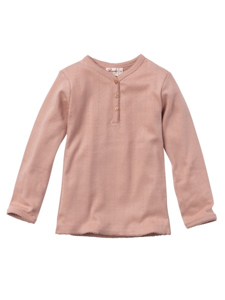 Shirt - langarm - rosenholz - mit Ajour Musterung