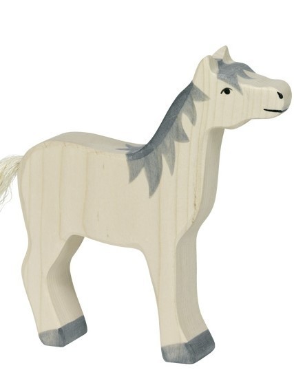 Pferd - Kopf hoch - graue Mähne