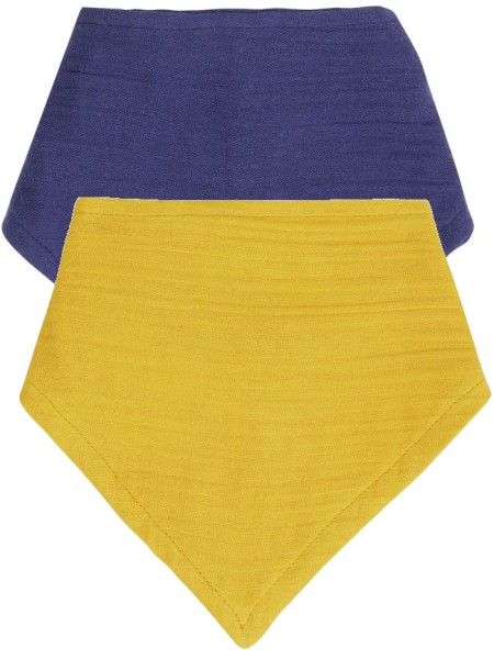 Baby Lätzchen Bib - Musselin - navy und curry