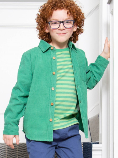 klassisches Cordhemd - grasgrün