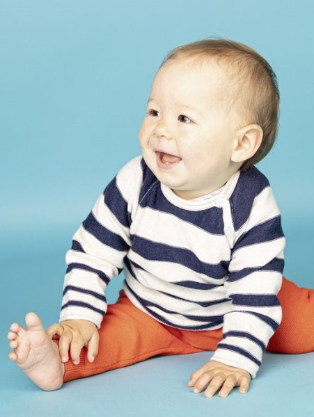 Baby Strickjacke Picasso - navy gestreift