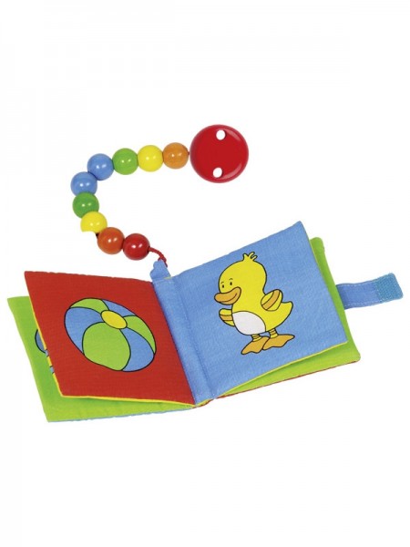 Textilbuch mit Perlenkette - Quietscher und Knisterfolie