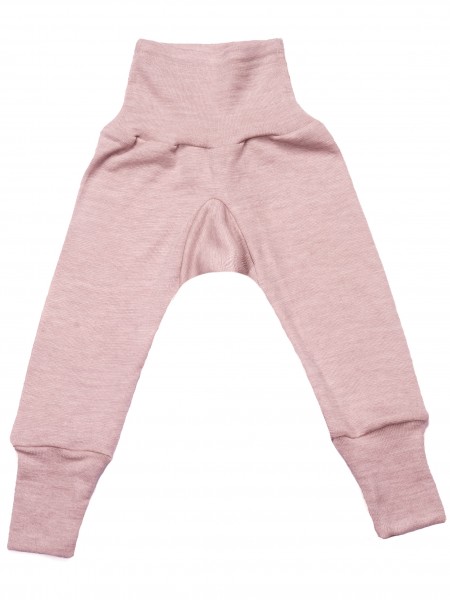 Babyhose mit Nabelbund - Wolle/Seide - rosé melange