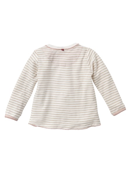 Baby Shirt - langarm - gestreift - mit Applikation Katze