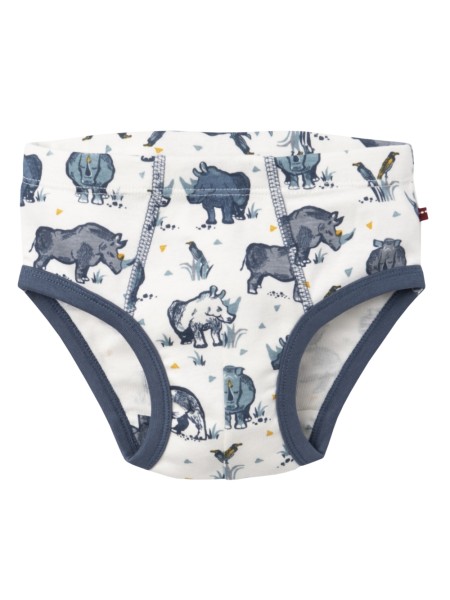 Jungen Unterhosen - 2er Pack - Nashorn und dunkelblau