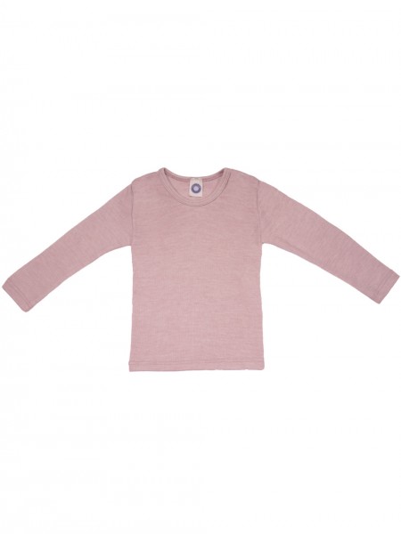 Hemd - langarm - Wolle/Seide - rosé melange
