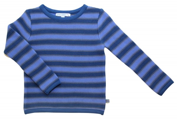 Strickpullover mit Streifen - tintenblau/himmelblau