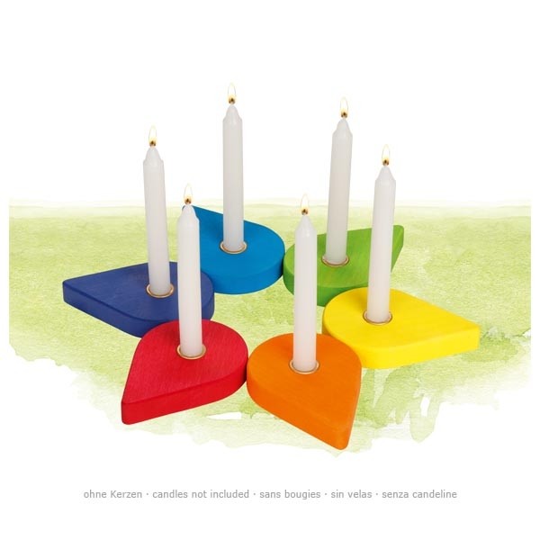 Geburtstagskranz - 6 bunte Kerzenhalter