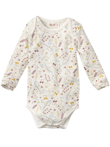 Body - langarm - weiß - Druck Blumenwiese