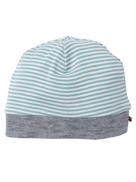 Baby Wendemütze - Savanne - türkis geringelt