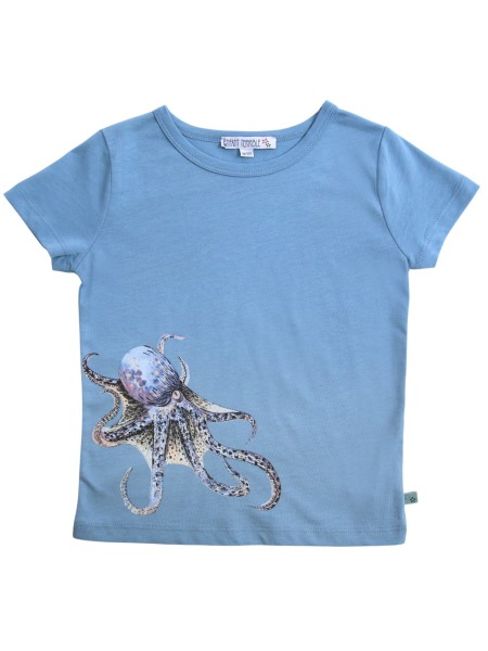 Shirt Octupusdruck - kurzarm - sky
