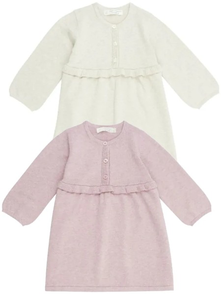Mädchen Strickkleid - sand und altrosa - Flora