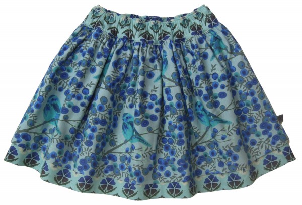 Wenderock mit blauen Beeren und Vögeln - ozean/himmelblau