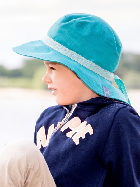 Sonnenhut Olaf - green slate - UV80 - breite Krempe - mit Tunnelzug