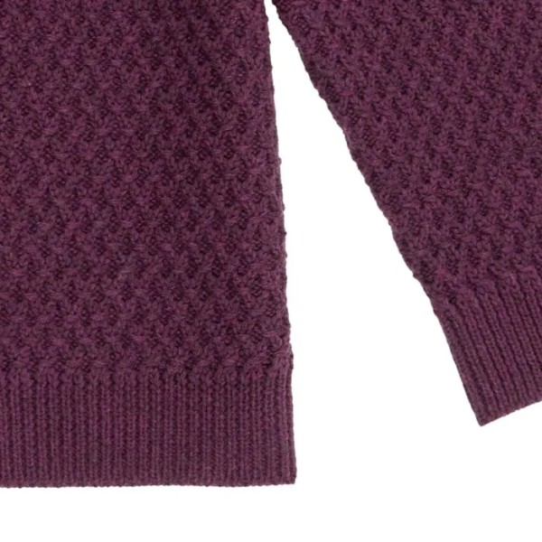 Baby Strickjacke - sand und aubergine - Elia