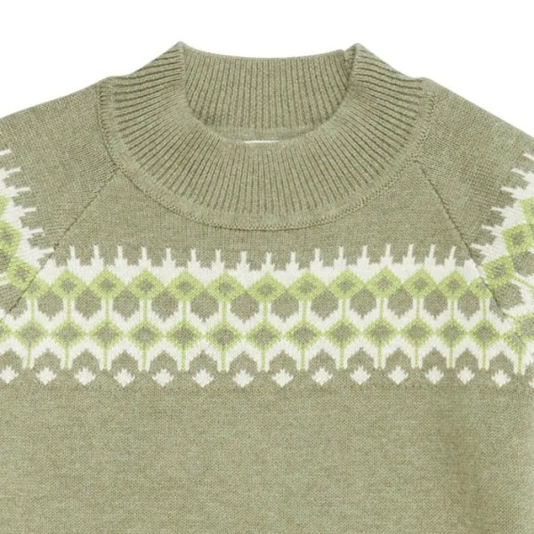 Kinder Strickpullover - olive mit Rautenmuster - Medo