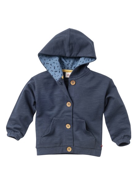 Baby Sweatjacke - dunkelblau mit Kapuze