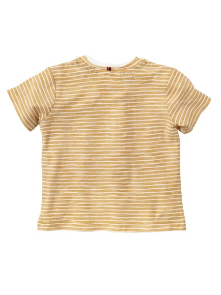 Baby Kurzarmshirt - gelb geringelt