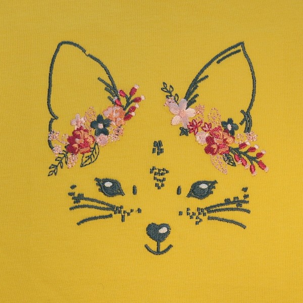 Shirt mit Fuchsstickerei - langarm - honey