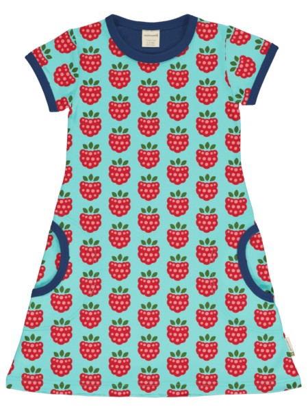Kleid mit Taschen - kurzarm - Rasberry Himbeere