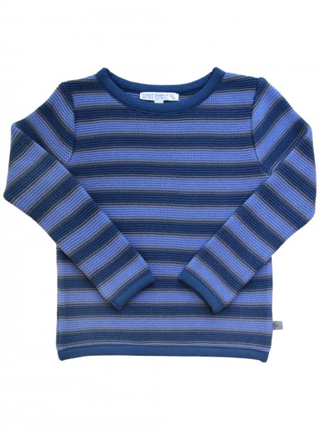 Strickpullover mit Streifen - tintenblau/himmelblau