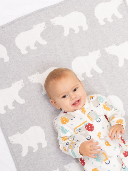 Babydecke - Srickdecke Polar - mit Eisbären