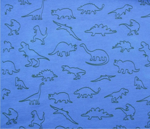 Hoodie mit Dinodruck - waldgrün/himmelblau