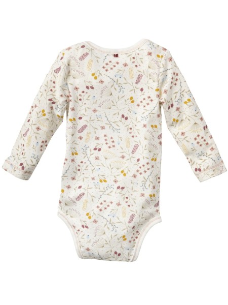 Body - langarm - weiß - Druck Blumenwiese