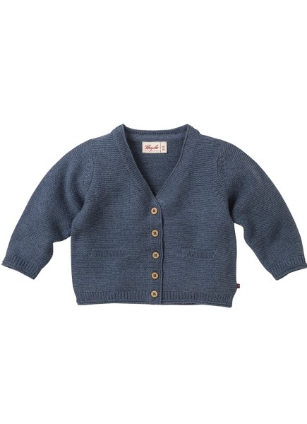 Baby Strickjacke - langarm - dunkelblau mélange