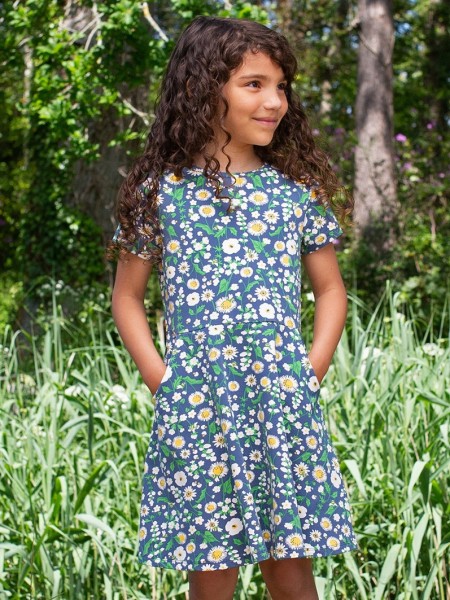 Skater Dress mit Taschen - kurzarm - Blumen Print