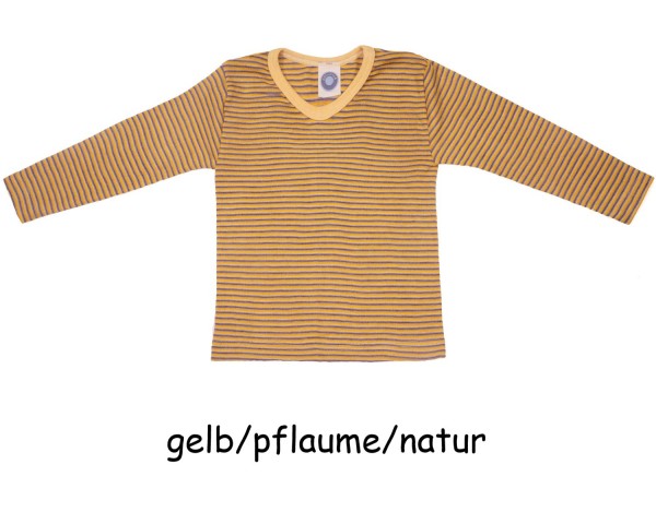 Hemd - langarm - Wolle/Seide - geringelt