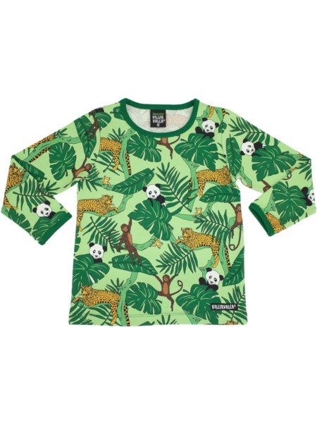 T-Shirt Dschungel - langarm - dark leaf