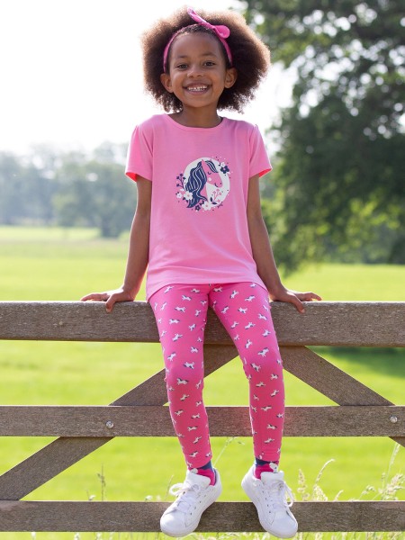 Leggings Polka Pony - pink