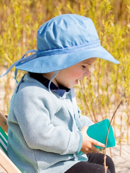 Sonnenhut Olaf - jeans - UV60 - breite Krempe - mit Tunnelzug