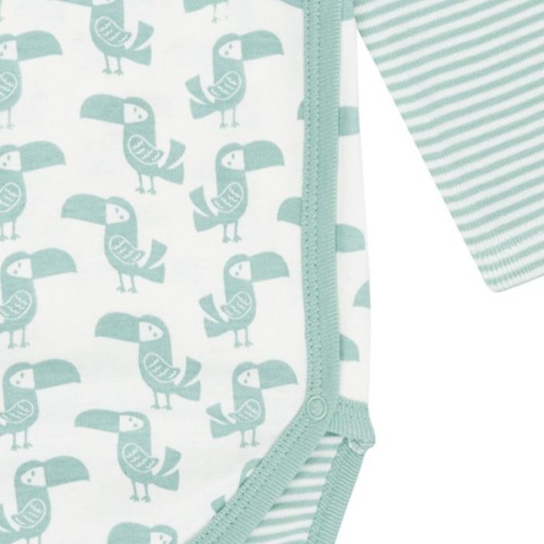 Wickelbody Ygon - langarm - mit Tukan Print