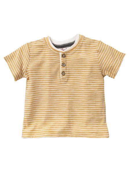 Baby Kurzarmshirt - gelb geringelt