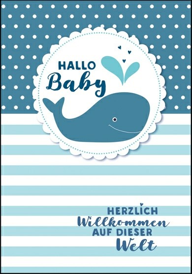 Doppelkarte zur Geburt - Hallo Baby - 125x185mm