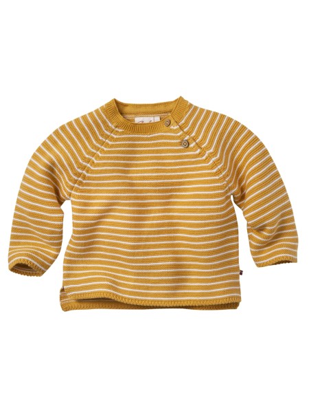 Baby Strick Pullover - honiggelb geringelt