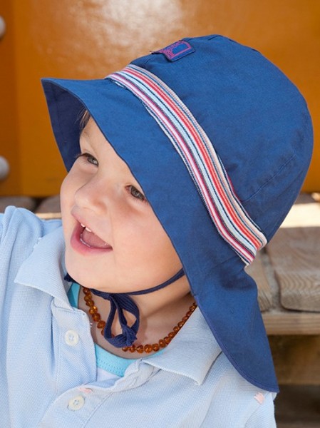 Sonnenhut Feuerwehr Strick - marine - UV80 Rundumschutz