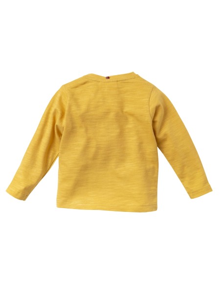 Baby Shirt - langarm - honiggelb - mit Applikation Freunde